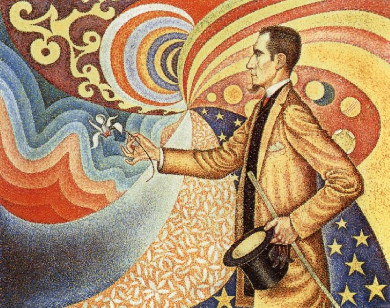 Paul Signac Portrait of Felix Feneon in Front of an Enamel of a Rhythmic Background of Measures and Angles Germany oil painting art